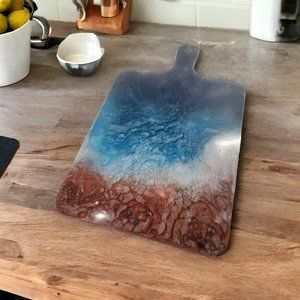 Handmade Resin Cheese Board/charcuterie Board- Ocean Waves Design